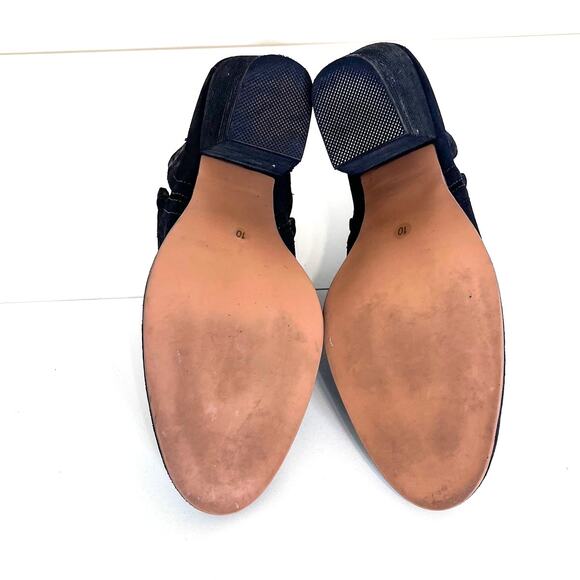 Jeffrey Campbell Rosalee Booties Shoes Size 10 Black Suede Boho Western Chunky - Picture 5 of 10